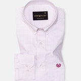 Jynx Pink Check Button Down Cotton Shirt - John Ellies