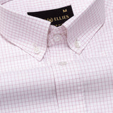 Jynx Pink Check Button Down Cotton Shirt - John Ellies