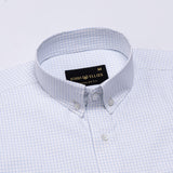 Jynx Blue Check Button Down Cotton Shirt