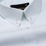 Jynx Cyan Check Button Down Cotton Shirt