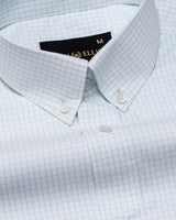 Jynx Cyan Check Button Down Cotton Shirt