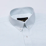Jynx Cyan Check Button Down Cotton Shirt
