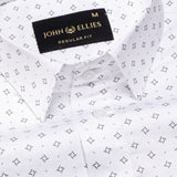 Santry Black Geometric Printed Cotton Shirt