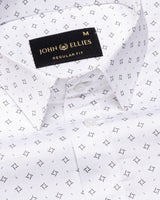 Santry Black Geometric Printed Cotton Shirt