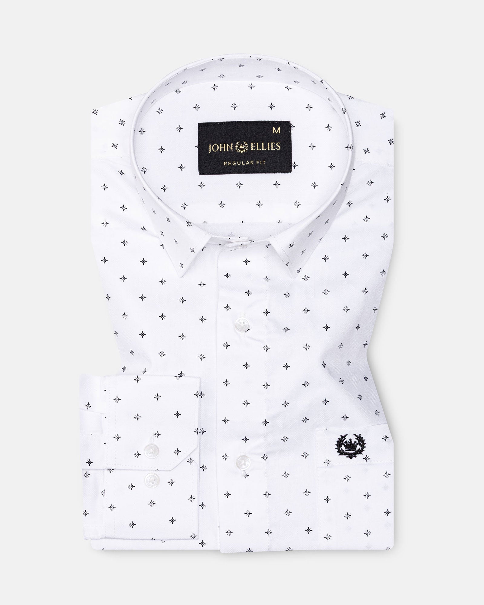 Santry Black Star Geometric Printed Cotton Shirt - John Ellies