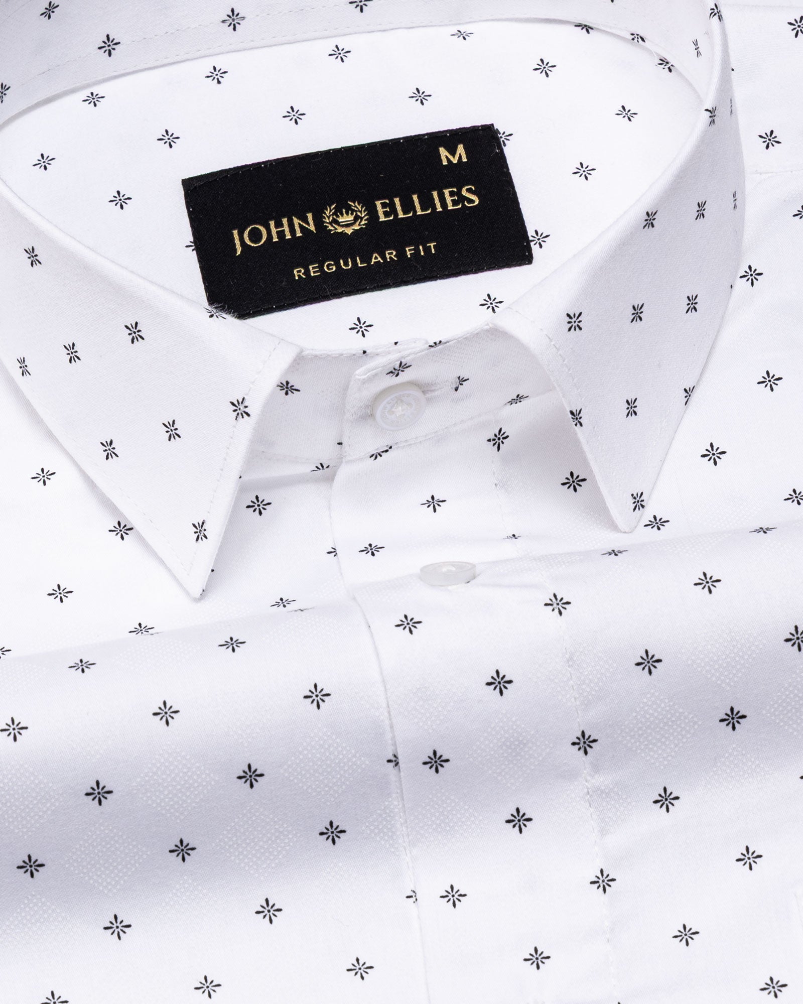 Santry Black Star Geometric Printed Cotton Shirt - John Ellies