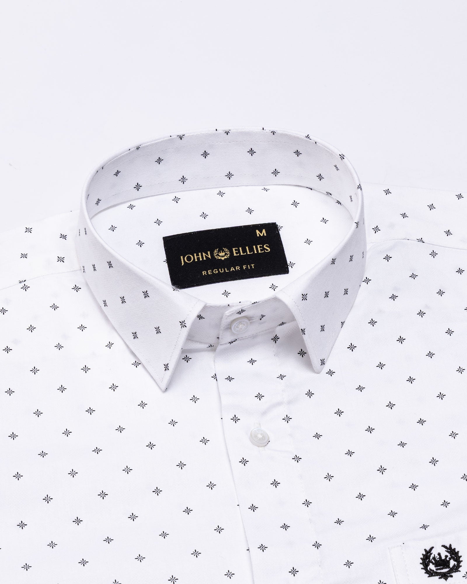 Santry Black Star Geometric Printed Cotton Shirt - John Ellies