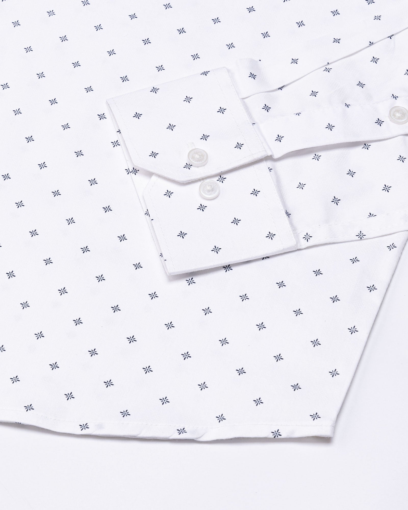 Santry Navy Blue Star Geometric Printed Cotton Shirt - John Ellies