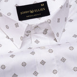 Santry Brown Geometric Printed Cotton Shirt