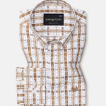 Floxiix Brown Check Cotton Shirt - John Ellies