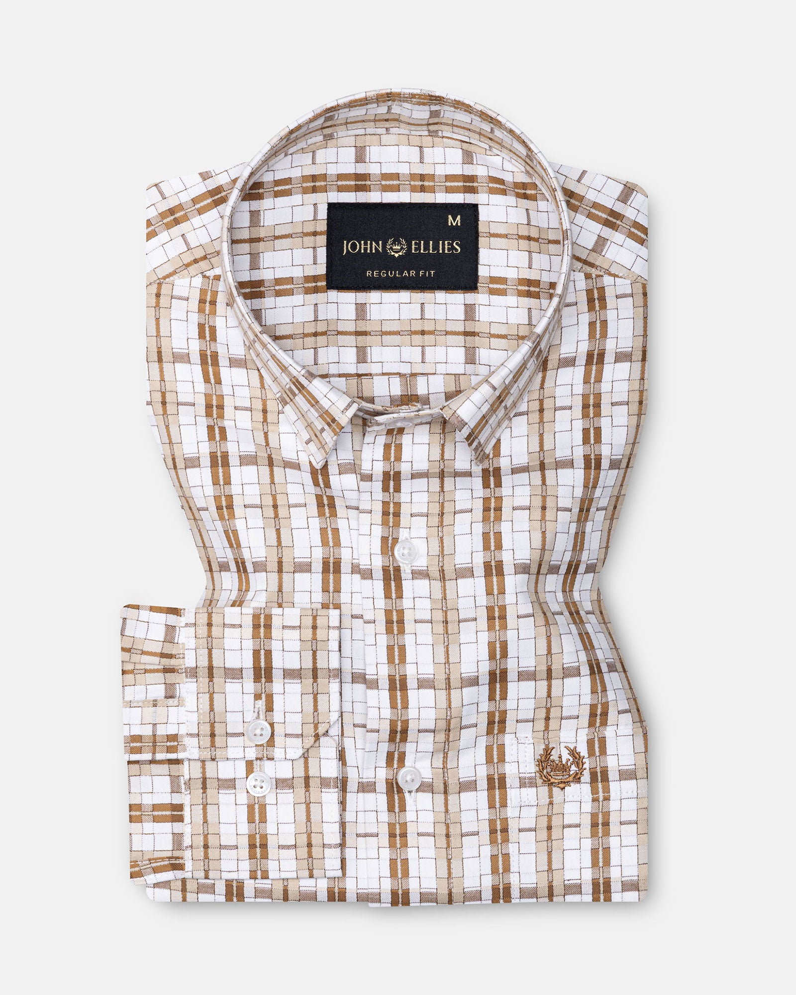 Floxiix Brown Check Cotton Shirt - John Ellies