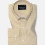 Floxiix Yellow Geometric Textured Cotton Shirt - John Ellies