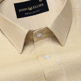 Floxiix Yellow Geometric Textured Cotton Shirt - John Ellies