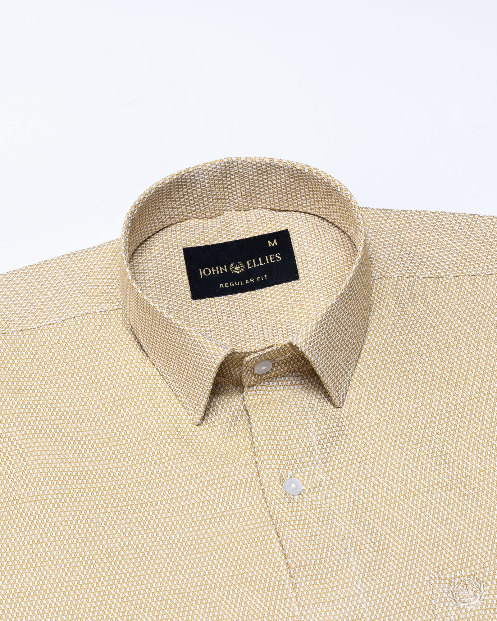 Floxiix Yellow Geometric Textured Cotton Shirt - John Ellies