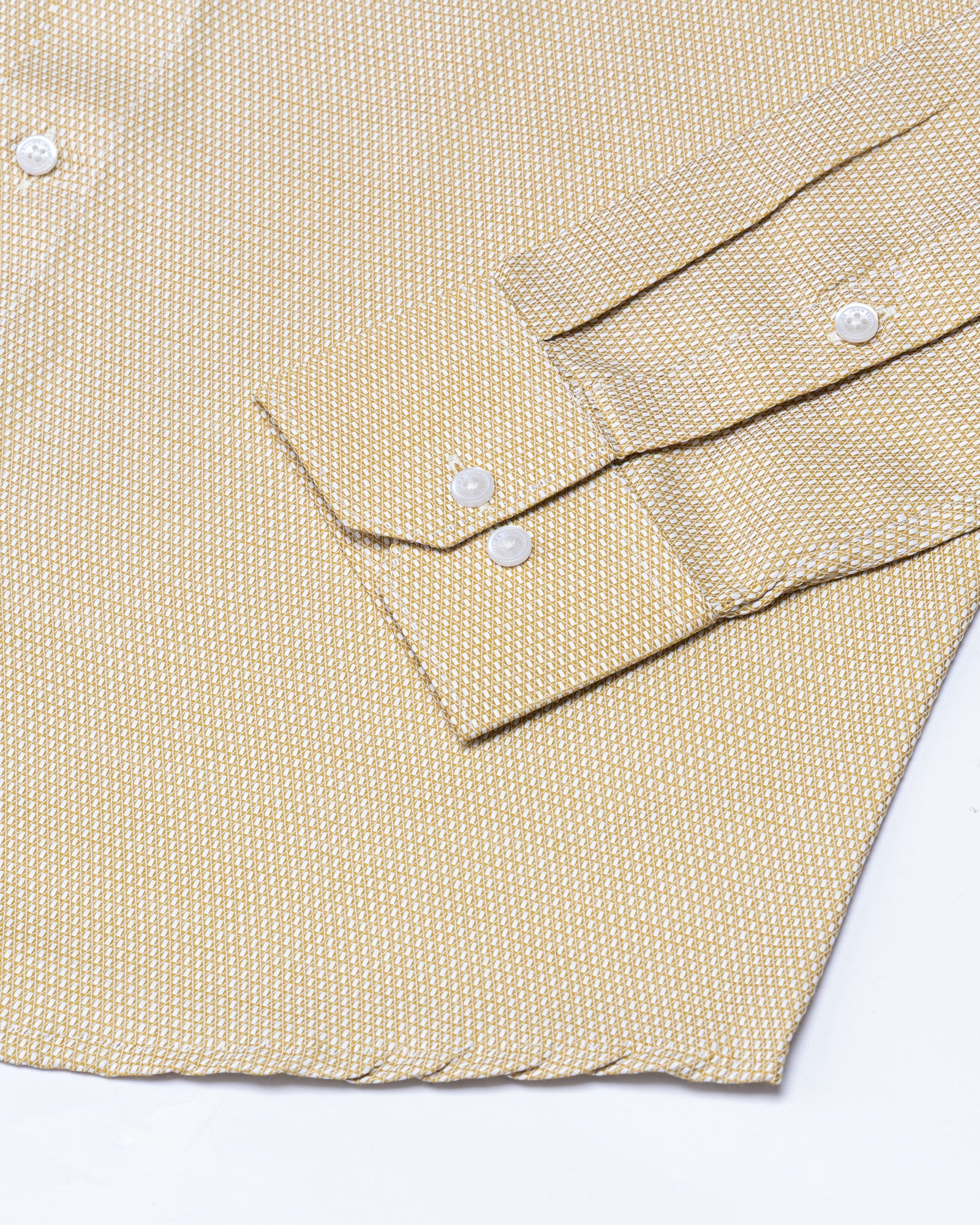 Floxiix Yellow Geometric Textured Cotton Shirt - John Ellies