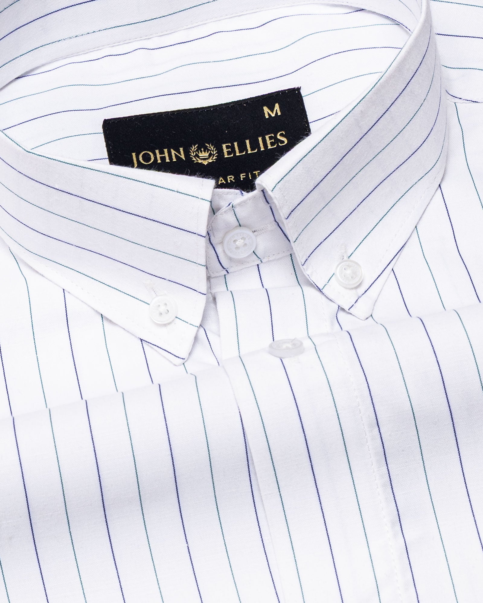 Serene Green Stripes Button Down Cotton Shirt - John Ellies