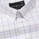 Ruvin Yellow Check Button Down Cotton Shirt - John Ellies
