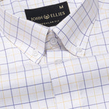 Ruvin Yellow Check Button Down Cotton Shirt - John Ellies