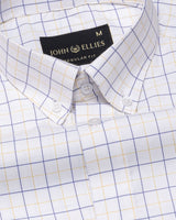 Ruvin Yellow Check Button Down Cotton Shirt