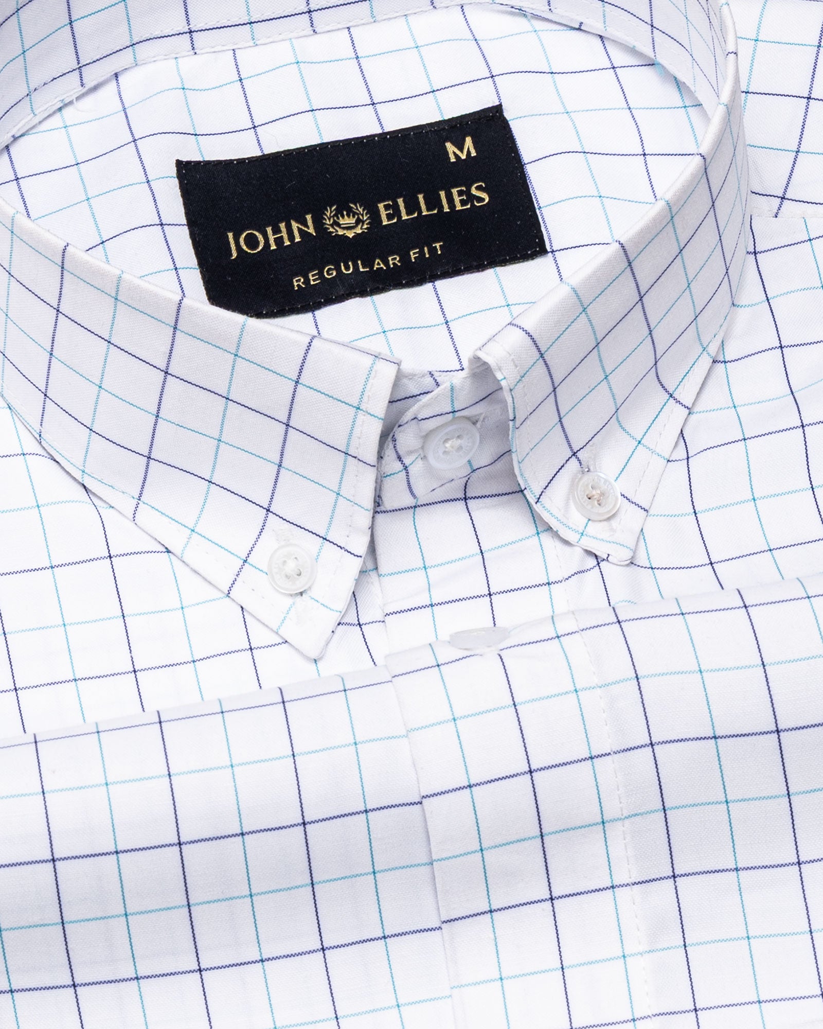 Ruvin Green Check Button Down Cotton Shirt - John Ellies