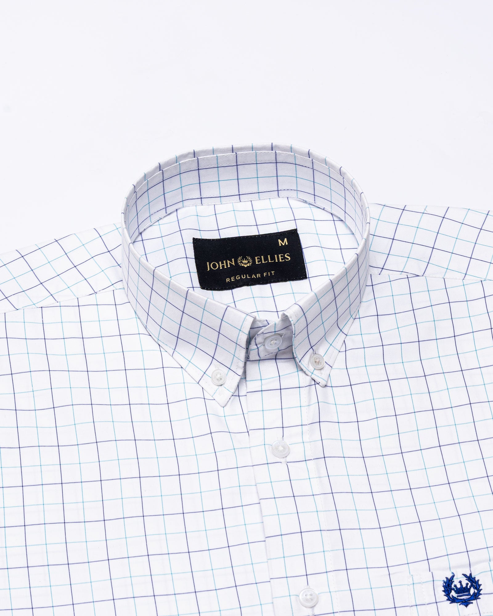 Ruvin Green Check Button Down Cotton Shirt - John Ellies