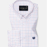 Ruvin Red Check Button Down Cotton Shirt - John Ellies