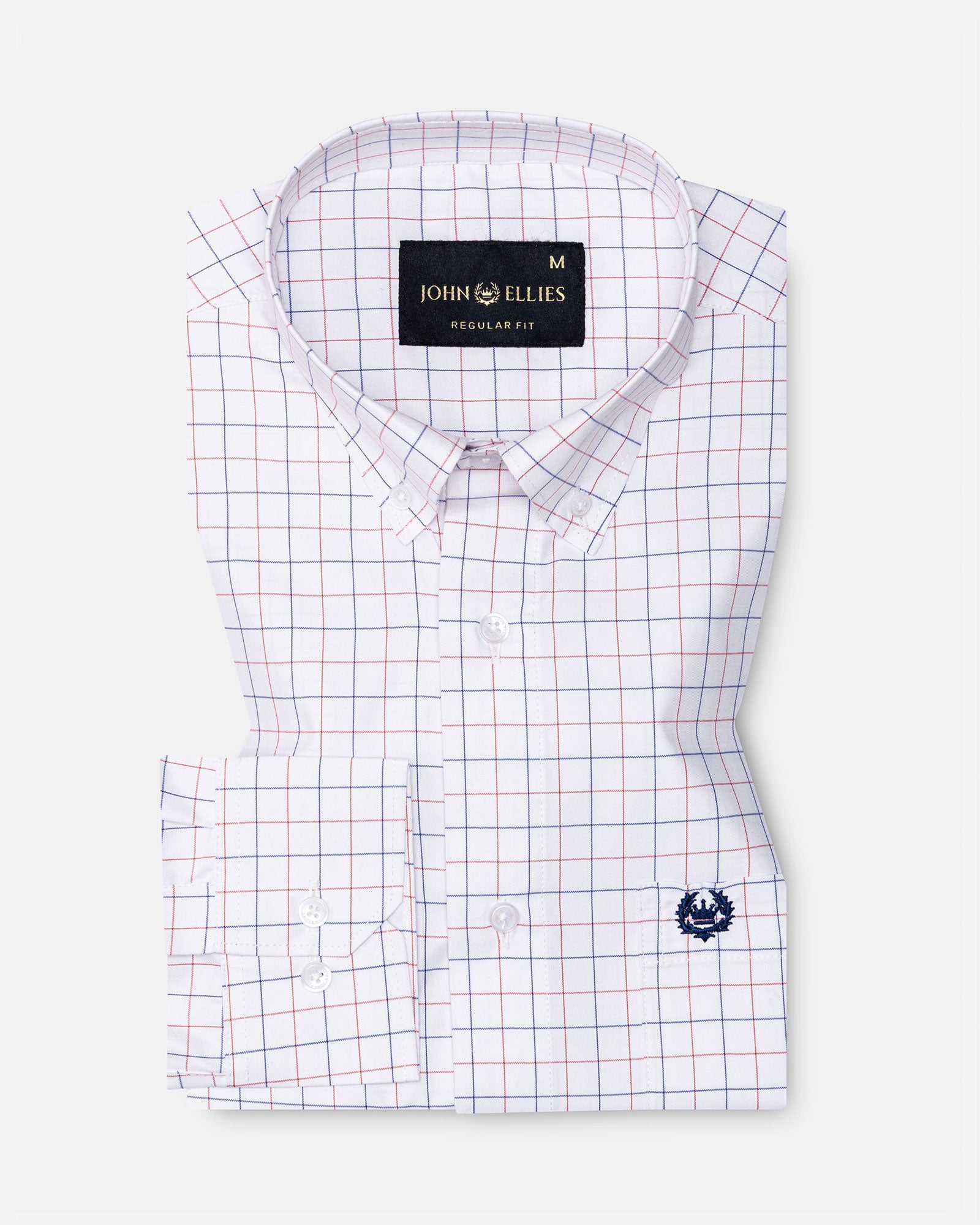 Ruvin Red Check Button Down Cotton Shirt - John Ellies