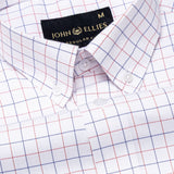 Ruvin Red Check Button Down Cotton Shirt - John Ellies
