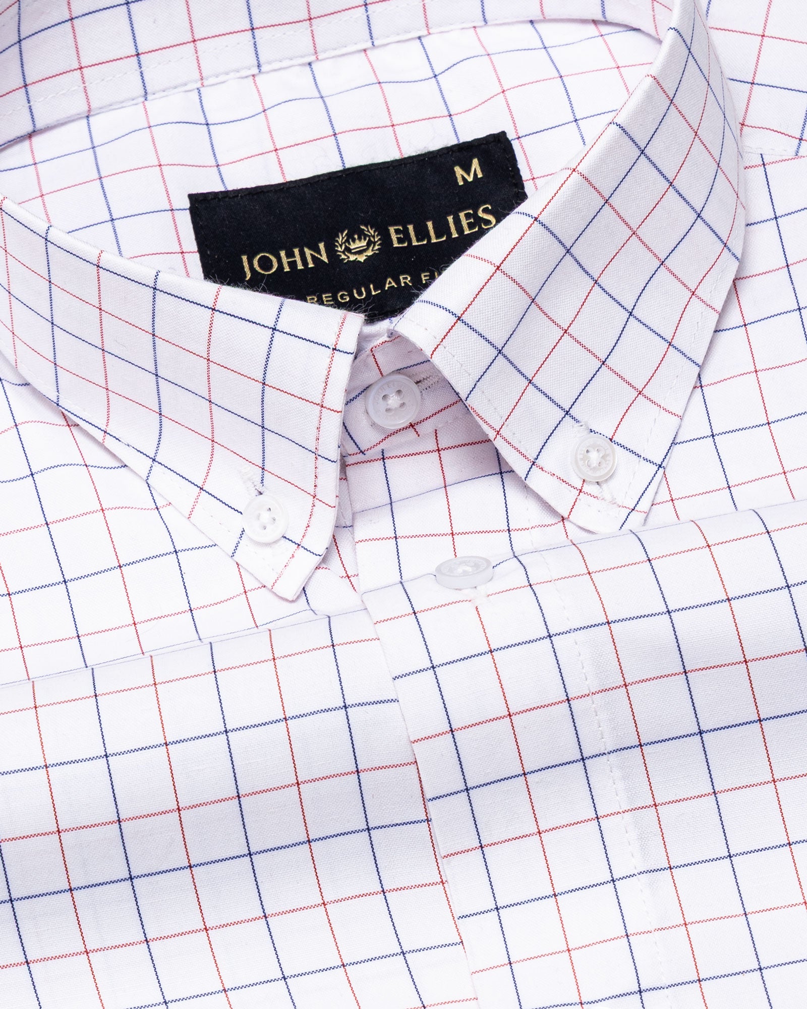 Ruvin Red Check Button Down Cotton Shirt - John Ellies