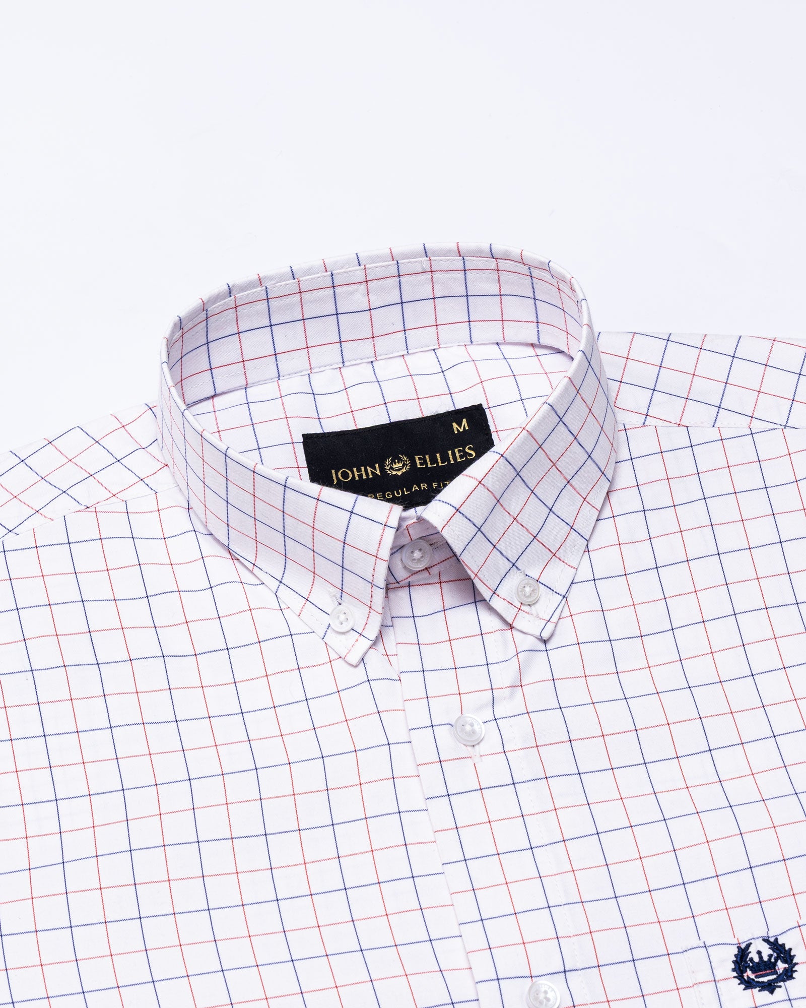 Ruvin Red Check Button Down Cotton Shirt - John Ellies