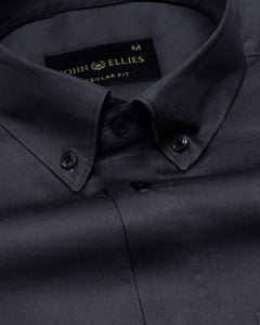 Griphen Grey Plain Button Down Cotton Shirt - John Ellies