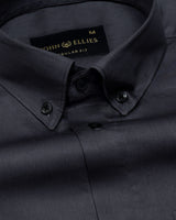 Griphen Grey Plain Button Down Cotton Shirt