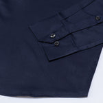Griphen Navy Blue Plain Button Down Cotton Shirt - John Ellies