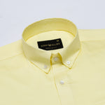Griphen Light Yellow Plain Button Down Cotton Shirt - John Ellies