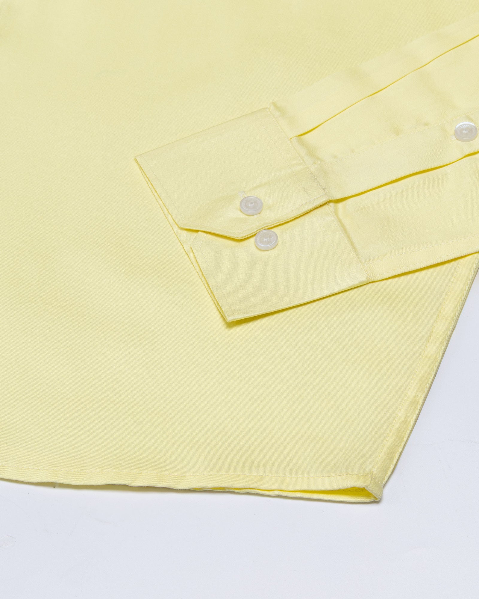 Griphen Light Yellow Plain Button Down Cotton Shirt - John Ellies
