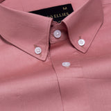 Griphen Pink Plain Button Down Cotton Shirt - John Ellies
