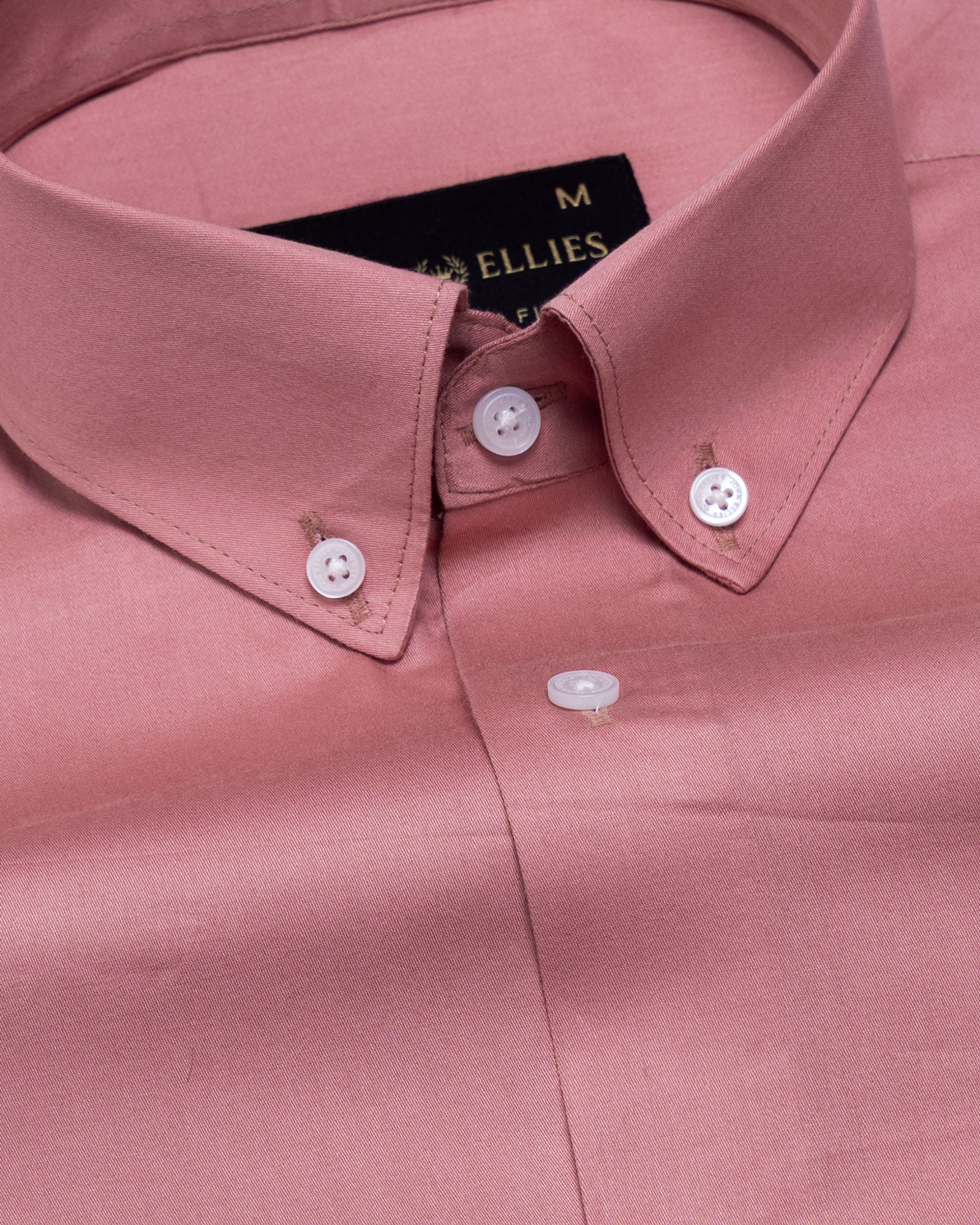 Griphen Pink Plain Button Down Cotton Shirt - John Ellies