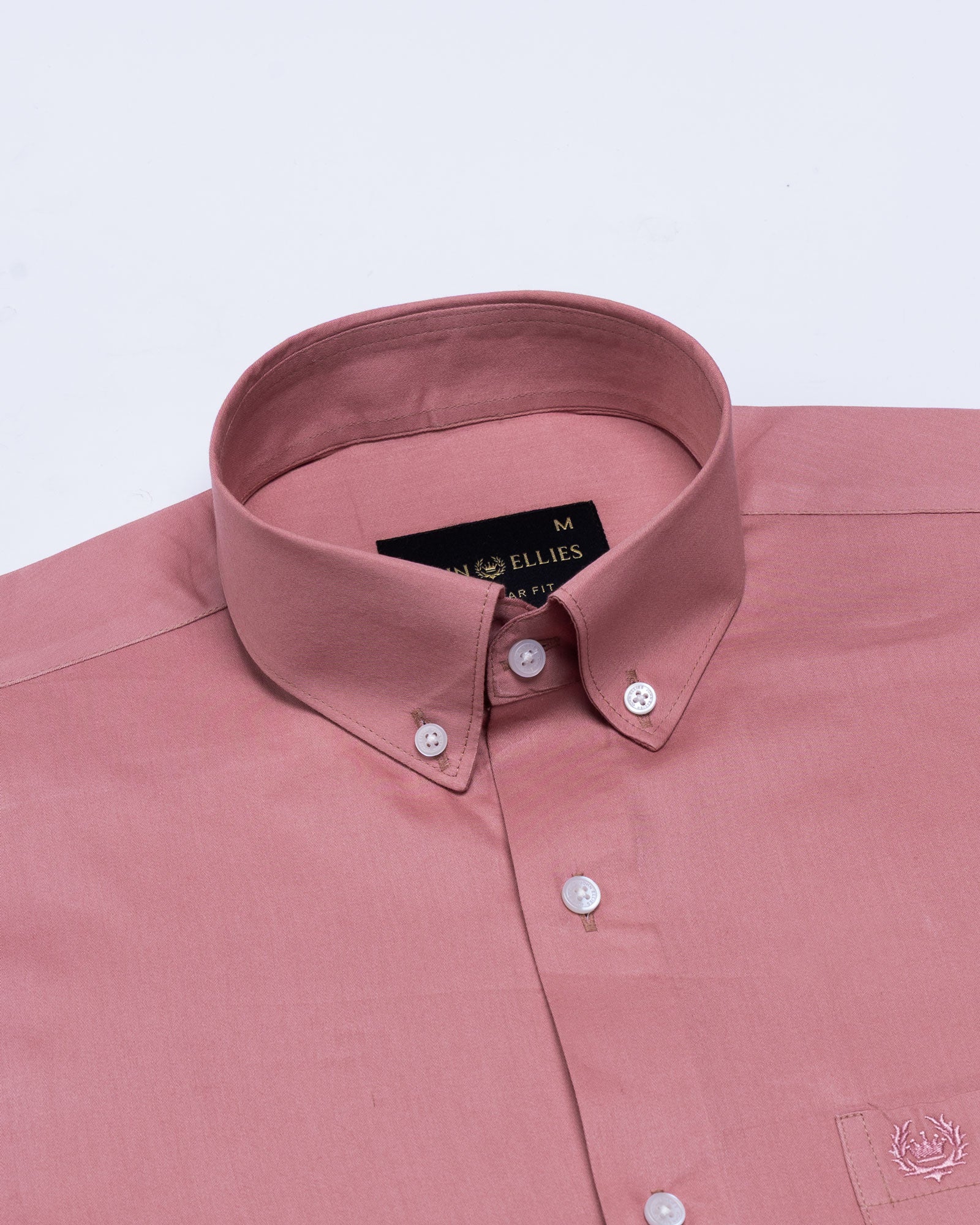 Griphen Pink Plain Button Down Cotton Shirt - John Ellies
