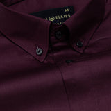 Griphen Maroon Plain Button Down Cotton Shirt - John Ellies