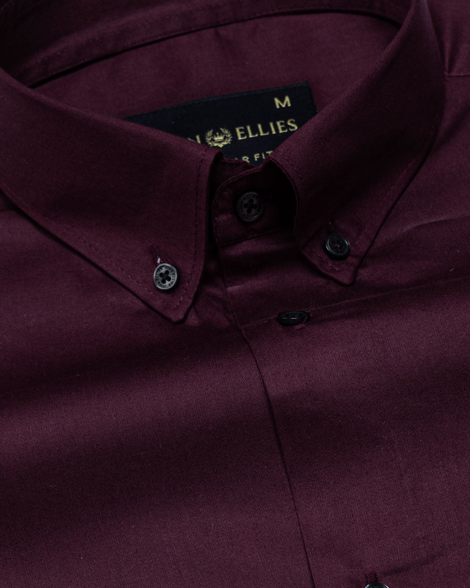 Griphen Maroon Plain Button Down Cotton Shirt - John Ellies