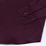 Griphen Maroon Plain Button Down Cotton Shirt - John Ellies