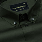 Griphen Green Plain Button Down Cotton Shirt - John Ellies