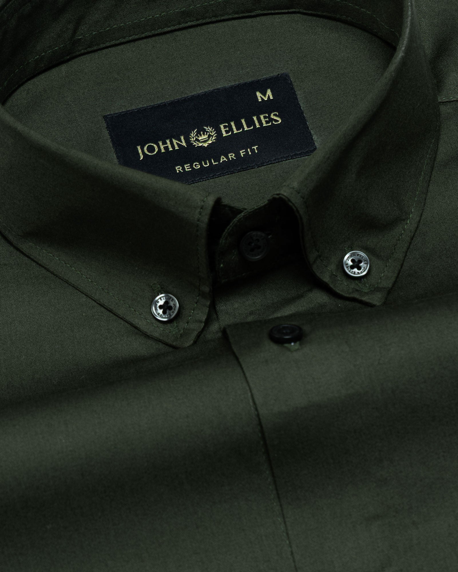Griphen Green Plain Button Down Cotton Shirt - John Ellies