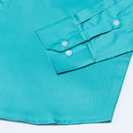 Griphen Cyan Plain Button Down Cotton Shirt - John Ellies