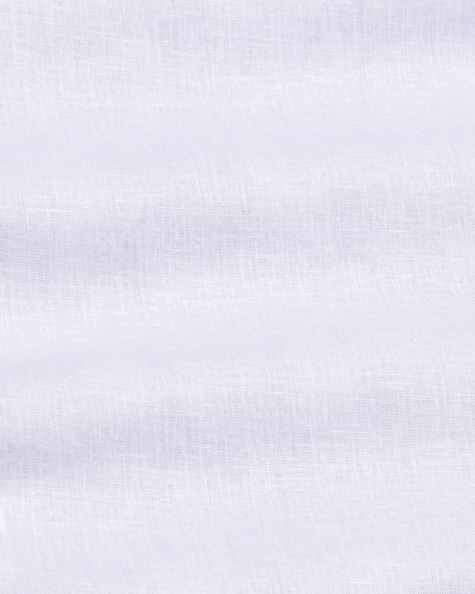 Madrix White Plain Mandarin Linen Shirt - John Ellies