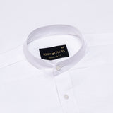 Madrix White Plain Mandarin Linen Shirt - John Ellies