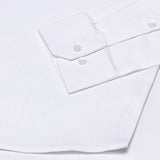 Madrix White Plain Mandarin Linen Shirt - John Ellies