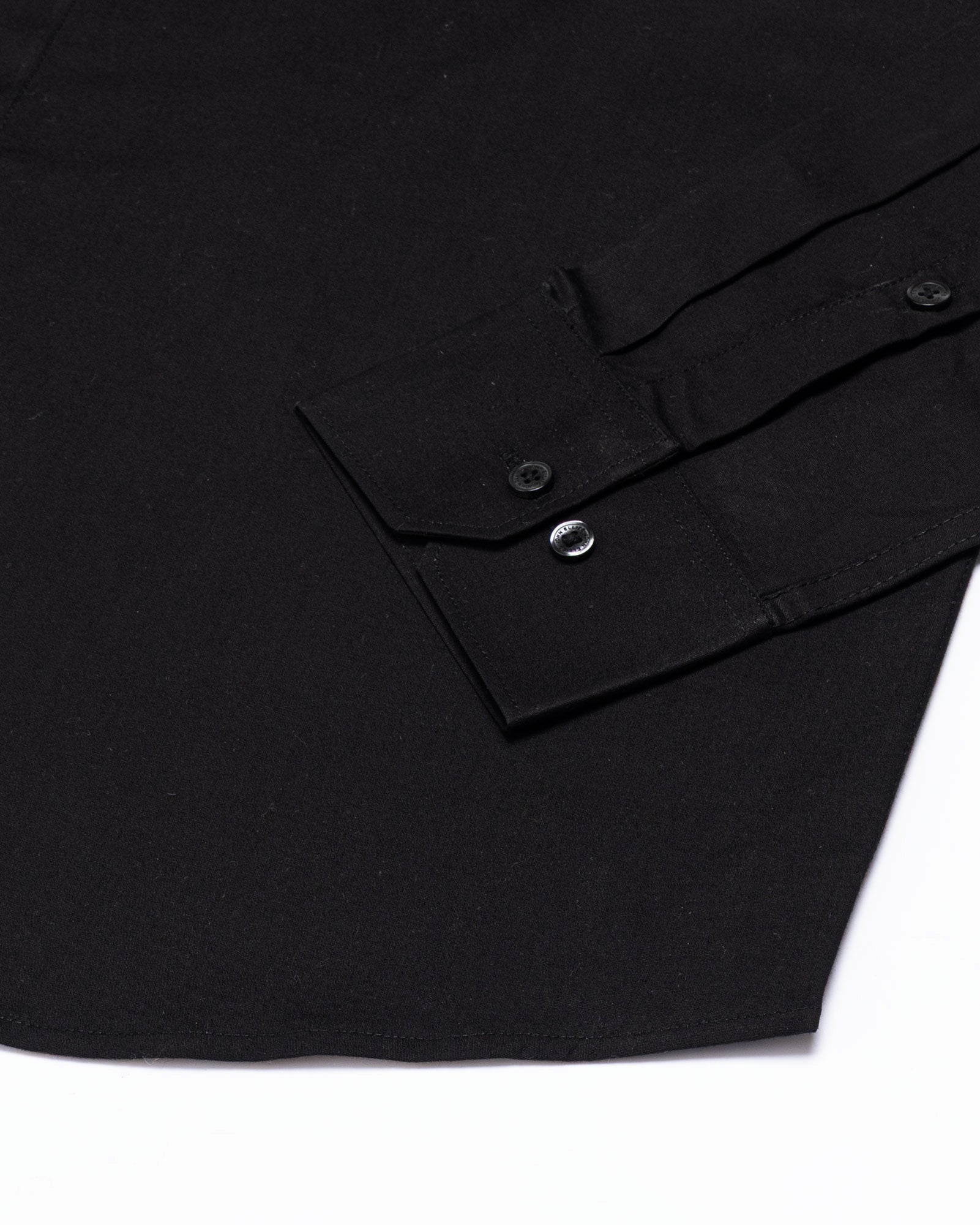 Madrix Black Plain Mandarin Cotton Shirt - John Ellies