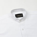 Madrix White Plain Mandarin Oxford Cotton Shirt - John Ellies