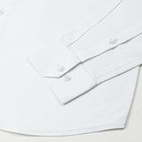 Madrix White Plain Mandarin Oxford Cotton Shirt - John Ellies